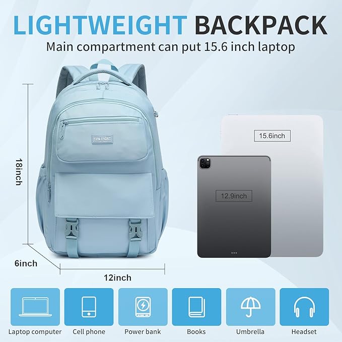 35L Waterproof School Backpack for College, Kids Backpack Lightweight Large Capacity Travel Bag with Multi Pockets(Blue)