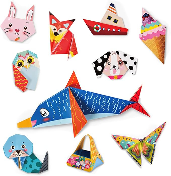 Origami Paper Kit for Kids Ages 5-8 8-12,152 Sheets Origami Paper Set - 72 Double Sided Patterns with Guiding Book,DIY Art and Crafts Kit Travel Activities Party Favor Gifts for Girls Boys