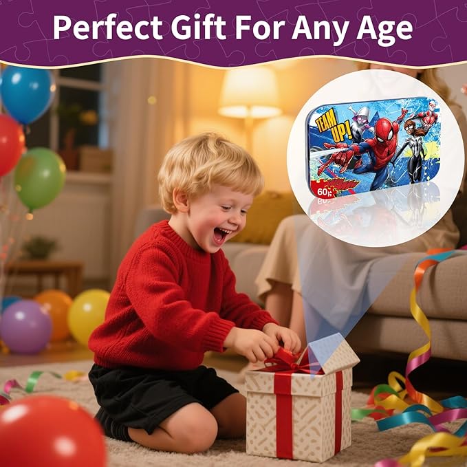 60 Piece Coloful Jigsaw Puzzles, Puzzles for Kids Ages 4-6, Educational Learning Toys for Boys and Girls, Gift for Boys and Girls