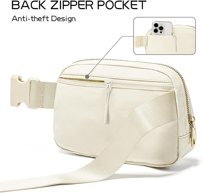 Gitus Gifts for 8 9 10 11 12 Year Old Girls Belt Bag Fanny Pack Crossbody Bags with Initial Letter Patch Cute Stuff Birthday Gifts for Teen Girls Women Personalized Trend Stuff (Ivory-U)