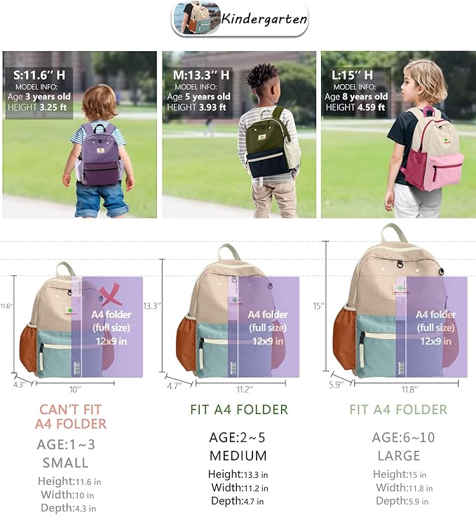 Toddler Backpack for Boys Girls 2-5: Preschool Backpack for Boys Girls - Cute Kids Backpack for Boys Fit Folder