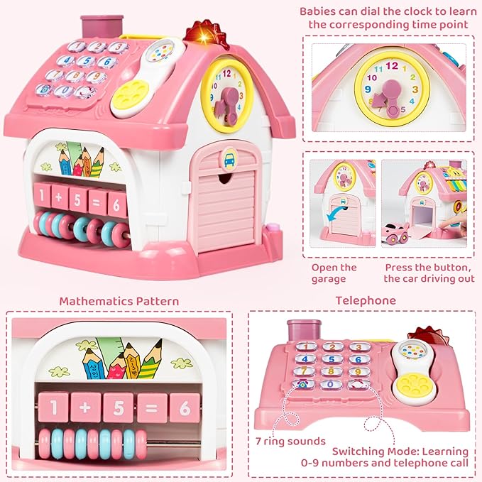 Marstone Toddler Toys for 1 Year Old Girl Gifts: First 1st Birthday Gifts for Girls and Boys, 8-in-1 Musical Learning House Baby Toys 6-12 12-18 Months, Educational Toddler for Ages 0-2