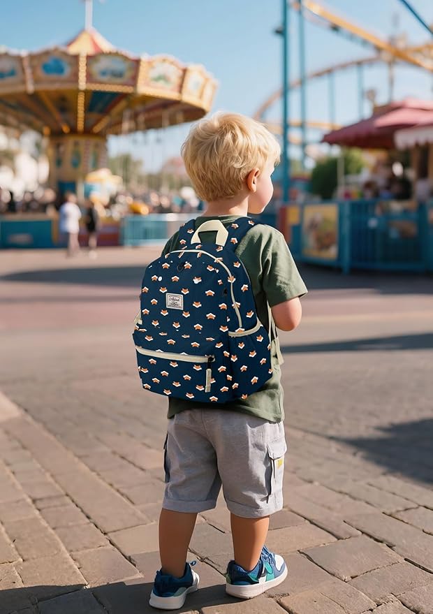 Corduroy Toddler Backpack for Boys 2-5: Preschool Backpack for Girls - Cute Kids Backpack 13.5" H Fit Folder