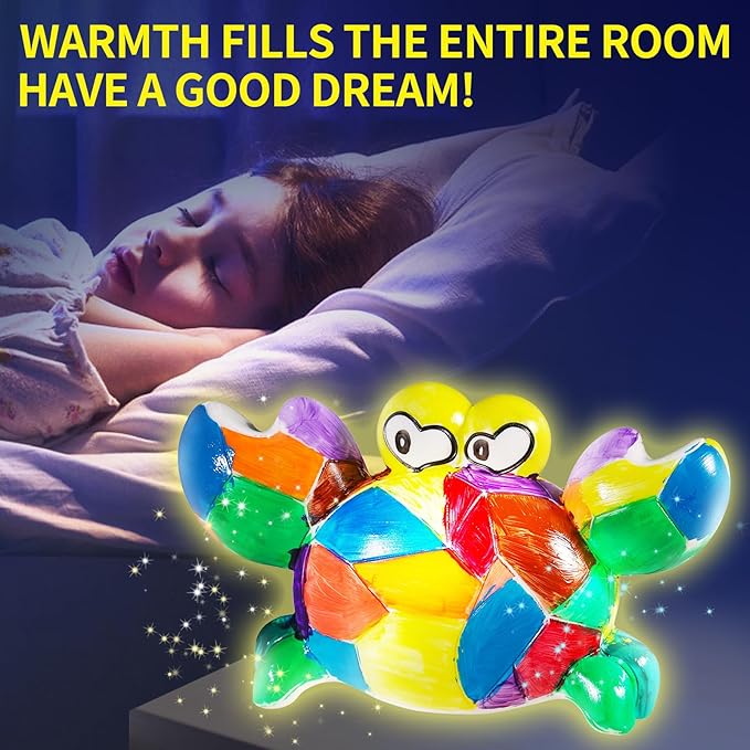 Paint Your Own Crabs Lamp Kit - Art Supplies Arts & Crafts Kit, Painting Kit for Kids Ages 6-12, Arts and Crafts for Kids Ages 8-12, Christmas Birthday Gifts for Girls Boys Age 5 6 7 8 9 10 11 12+