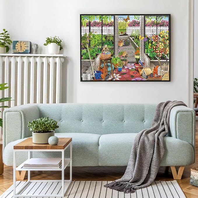 Buffalo Games - Sapphire Select - Tracy Flickenger - Garden Shed Greenhouse - 1000 Piece Jigsaw Puzzle – Challenging & Fun – Blue Core Puzzle Board – Giftable Display Box - Full Size Poster Included