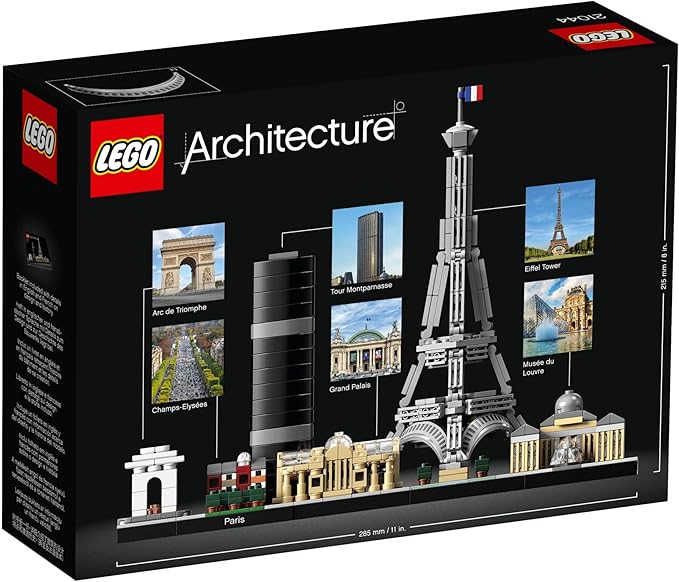 LEGO Architecture Paris Model Building Set - Detailed Display Building Block Set for Kids, Boys and Girls, Ages 12+ - Unique Gift for Travel & Architecture Enthusiasts - 21044