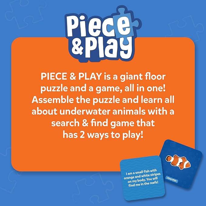 Skillmatics Floor Puzzle & Game - Piece & Play Underwater Animals, Jigsaw & Toddler Puzzles, Educational Toy, Gifts for Boys & Girls Ages 3, 4, 5, 6, 7 (48 Pieces, 2 x 3 feet)