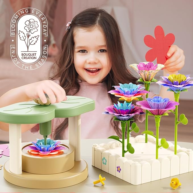 Crafts for Girls 8-12,Craft Kits DIY Fabric Flower Bouquet,Build Your Own Flowers,Toys for 8-12 Years Old,Educational Arts & Crafts Activity, Gardening Pretend Play, 8-12 Year Old Girl Birthday Gifts