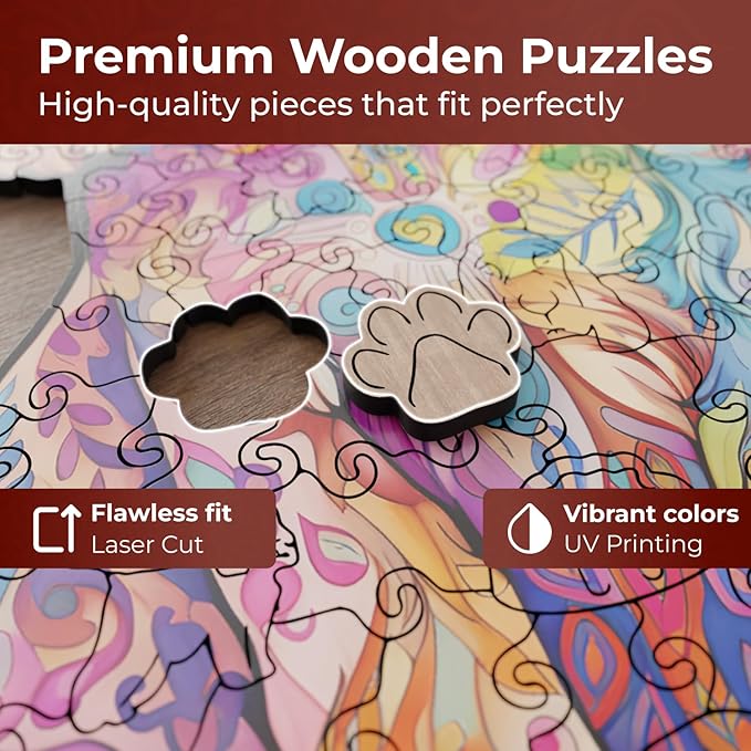 CRAFTHUB Animal Wooden Puzzles for Adults – A3 Cocker Spaniel Dog with 143 Pieces – Jigsaw Puzzles with Unique Animal Shapes – 9.9" x 15.3"