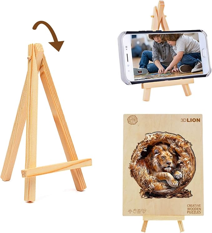 Wooden Puzzle for Adults,300PCS 3D Visual Effect Lion Unique Shape Advanced Wood Puzzle for Adults,Holiday Birthday Gift,Craft kit Home Decoration