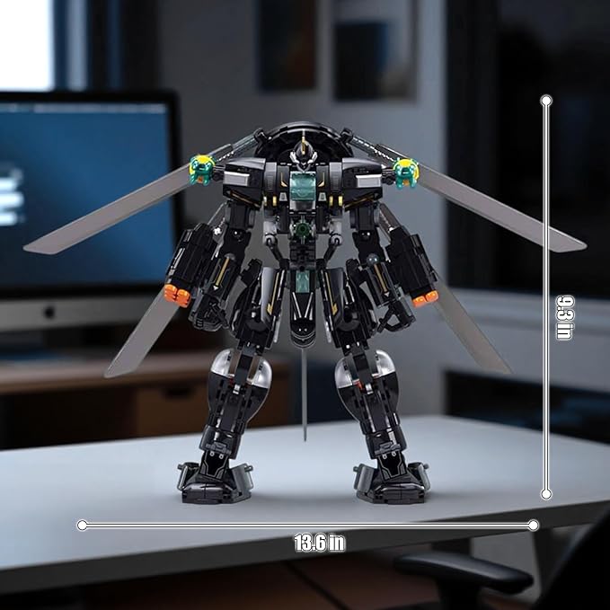 HIGH GODO Armed Mech Robot Transforming Building Blocks Set for Adults,City Warrior Justice Hero Soldier Mech Model Building Kit, Cool Creative Robots Toys Gift for Teens Boys, 545 Pieces