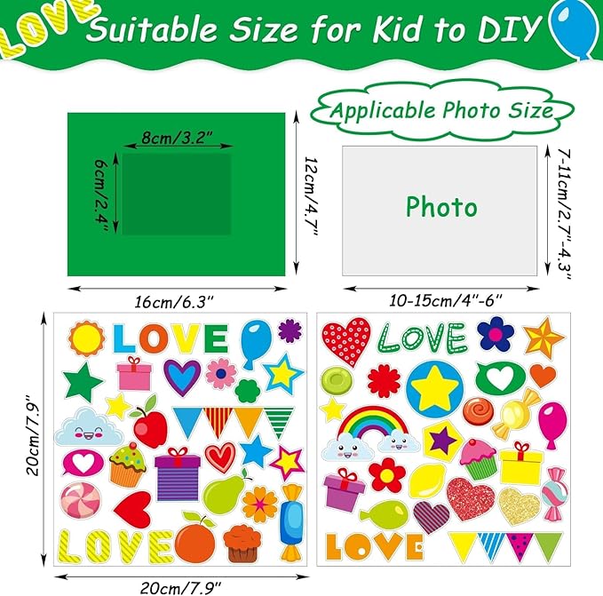 chiazllta 30 Packs Fall Crafts Picture Frame Paper Craft Kits for Kids DIY Picture Foam Frame Art Crafts Christmas Holiday Kindergarten Preschool School Classroom Activities Games