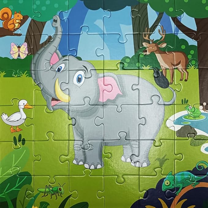 Elephant Floor Puzzle for Kids,Animal Jigsaw Large Puzzles 36Piece Puzzle for Toddler Ages 3+,Children Learning Preschool Educational Toys,Gift for 3+ Years Old (Elephant)