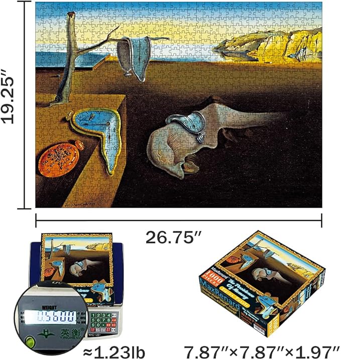 MaxRenard Game 1000 Pieces Jigsaw Puzzle Fine Art Collection Toy Salvador Dali The Persistence of Memory