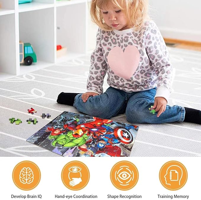 LELEMON Puzzles for Kids Ages 4-8,100 Piece Puzzles for Kids in a Metal Box, Educational Childrens Jigsaw Puzzles 100 Piece Puzzle Games Puzzle Toys for Girls and Boys