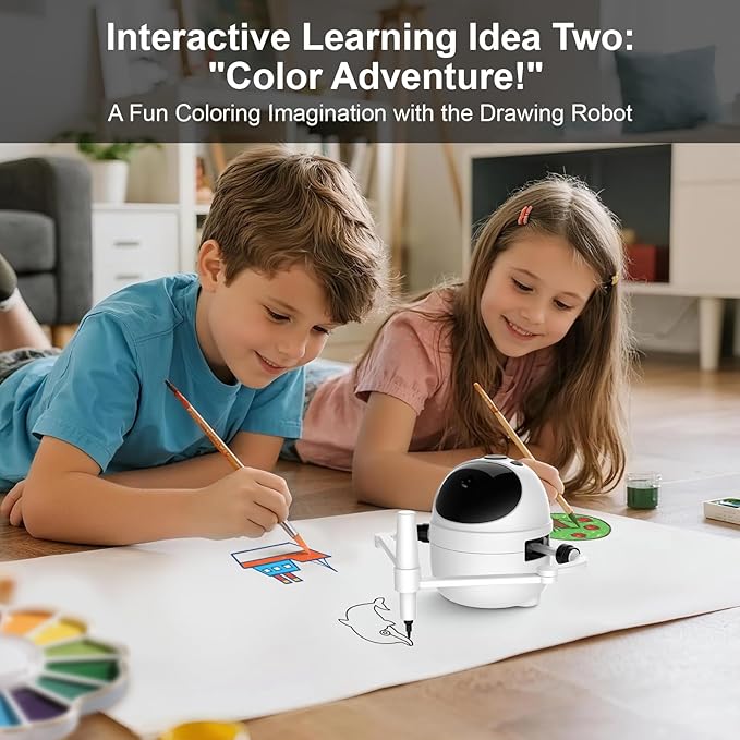 Drawing Robot for Kids Educational Toys, Robot Toys Creative Drawing Learning Kit with 150 Word Cards, Gift for Girls and Boys 4 5 6 7 8 Years Old
