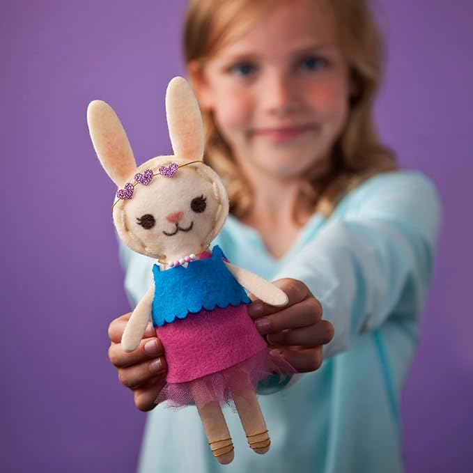 Craft-tastic – Make a Bunny Friend Craft Kit – Learn to Make 1 Easy-to-Sew Stuffie with Clothes & Accessories