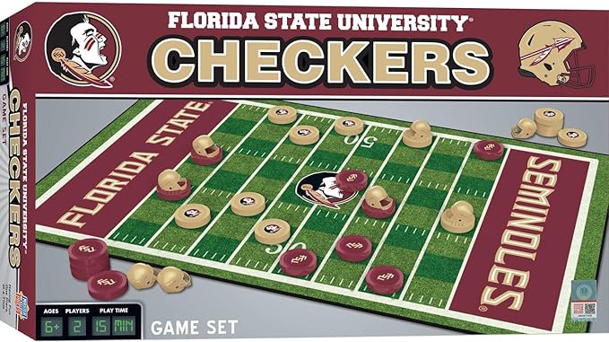 MasterPieces NCAA Florida State Seminoles Checkers Board Game , 13" x 21"