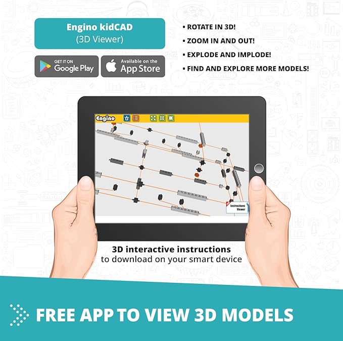 Engino STEAM Labs, How Hydraulics Work, STEAM Kit for Ages 8+, Construction Toys, STEM Project for Girls & Boys, Learning & Education Toys, Engineering Kit (4 Models)