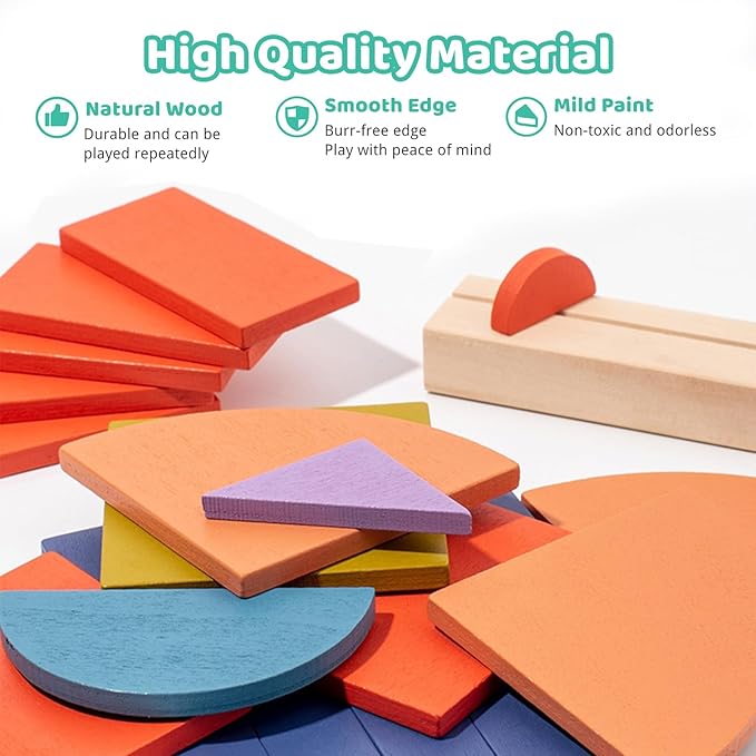 Wooden Shape Puzzles for Toddlers 3+ Years Old，Wooden Pattern Blocks Set Montessori Toys, Back to School, Preschool Education Activity STEM Gift for 3 4 5 Years Old Kids (100 PCS)