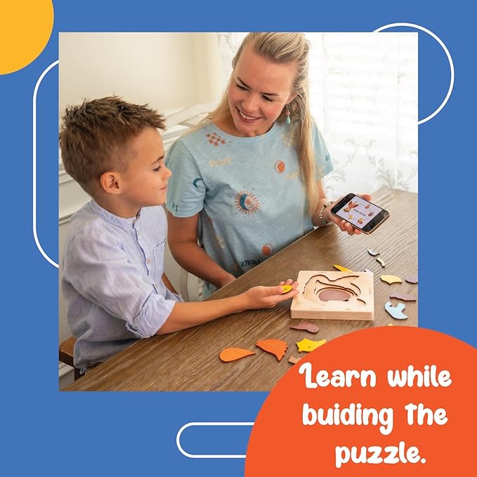 Life Cycle of A Chicken | 20 Piece Wooden Jigsaw Puzzle for Kids | for Preschool Kids, Learning Educational Toys Gifts for Boys & Girls 3+ Years