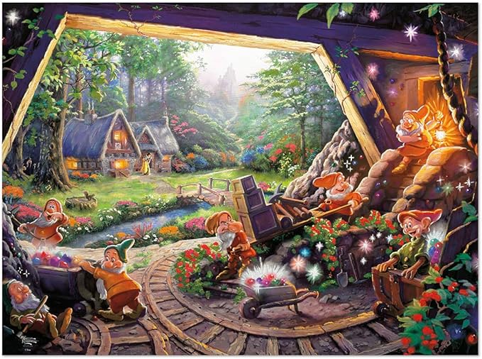 Ceaco - Sapphire Select - Disney - Snow White and The Seven Dwarves - 1000 Piece Jigsaw Puzzle – Challenging & Fun – Blue Core Puzzle Board – Giftable Display Box - Full Size Poster Included