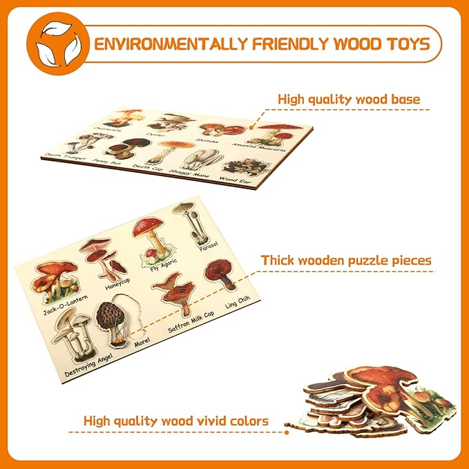 Kathfly 2 Pieces Leaf Wooden Jigsaw Puzzles Leaf Puzzle Montessori Toy Early Educational Learning for Birthday Gift Early Education School(Novelty)