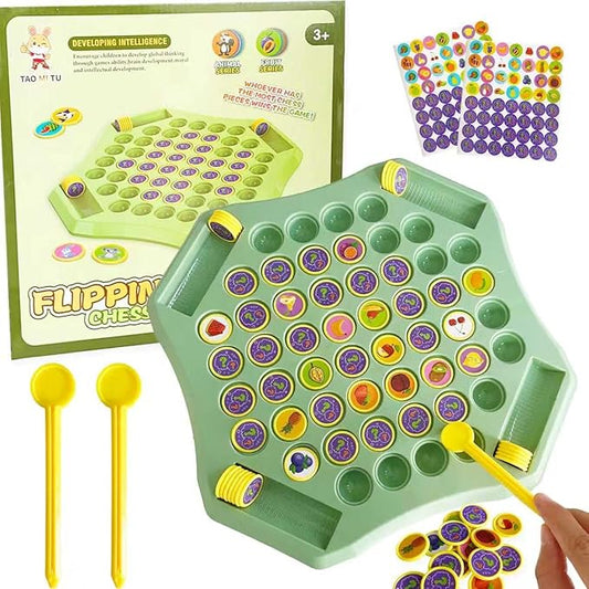 54PCS Fruit Flip Chess Memory Chess Game, Flip Match Board Game, for Kindergarten, Family, and Party Activities