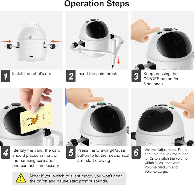 Drawing Robot for Kids Educational Toys, Robot Toys Creative Drawing Learning Kit with 150 Word Cards, Gift for Girls and Boys 4 5 6 7 8 Years Old