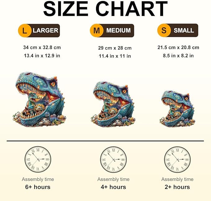 WOODBESTS Wooden Puzzles for Adults, Fantasy Dinosaurs Wood Puzzles Adult(230 Pieces, L, 13.4 * 12.9in), Unique Shape Wooden Animal Jigsaw Puzzles, Birthday Gifts for Adults Family Game