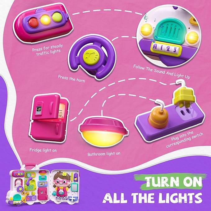 Busy Board Montessori Toys Gift for 1 2 Year Old Boys, Early Educational Montessori Toys for Toddler 1-3, Birthday Gifts Toy for 1 2 Year Old Boy, Ideas 1 Year Old Boys Birthday Gift Toy