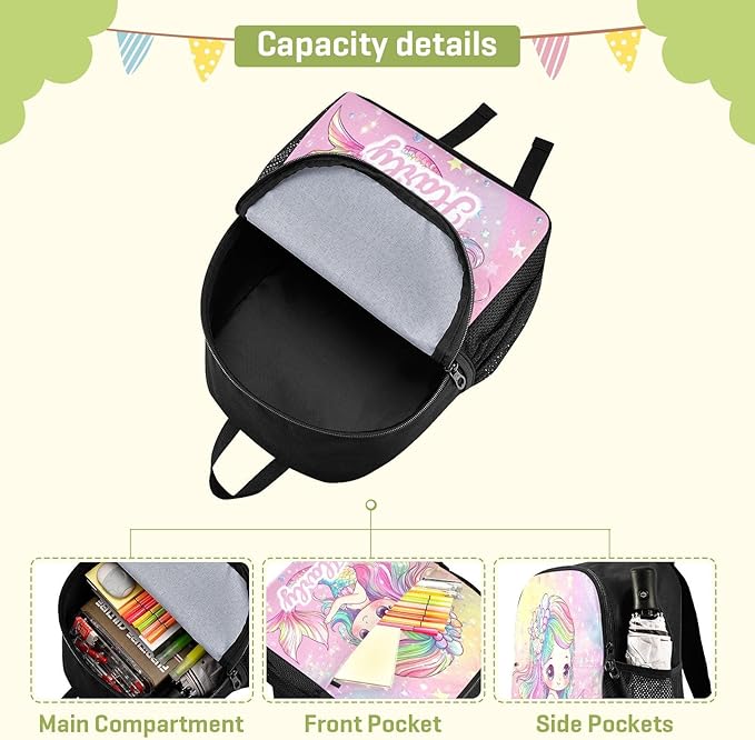 Cute Cartton Mermaid Toddler Backpack for Boys Girls 3-6 Small Preschool Backpacks for Kids Elementary Mini Bookbag for Preschool for Travel