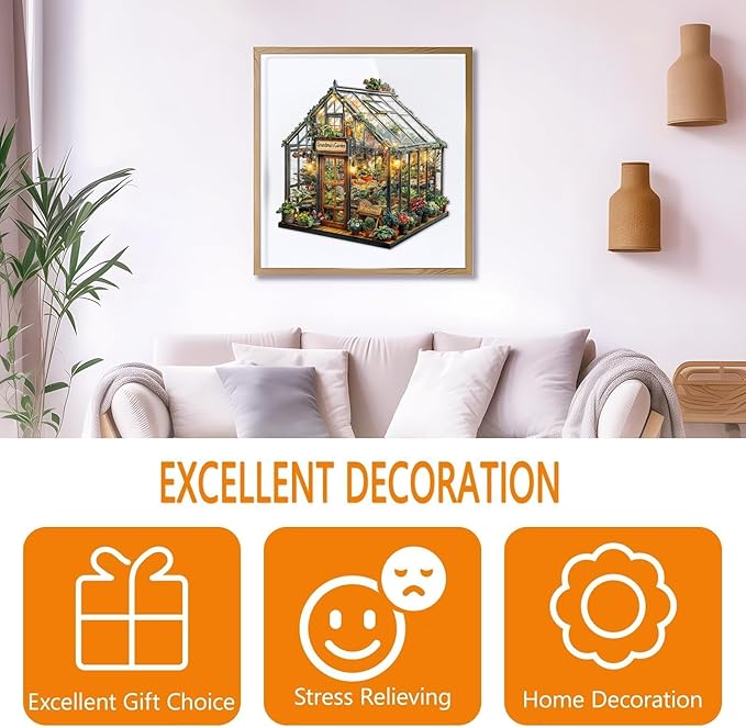 Wooden Puzzles for Adults - Grandma's Garden Wooden Jigsaw Puzzle for Adults, Colorful Flowers Wood Puzzles Adult, Gifts for Family and Friends, Wall Art Home Decor (M-11.4 * 11.3in- 180 Pcs)