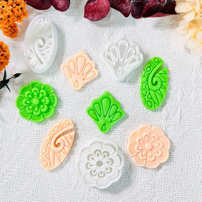 Polymer Clay Cutters Set – 3PCS Decorative Clay Cutters for Polymer Clay Jewelry, Carved Pattern Clay Earring Cutters Shapes, DIY Clay Tools for Earrings and Crafts