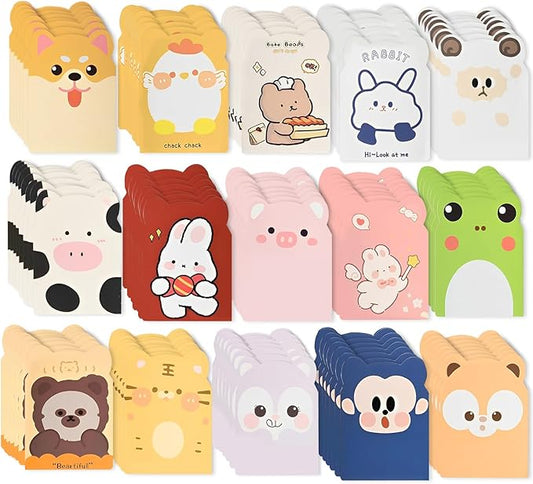 105 Packs Mini Notebooks for Kids Pocket Notebooks Small Notebooks Bulk Cartoon Animals for Christmas Day Office Party Favors Classroom Prizes Gift