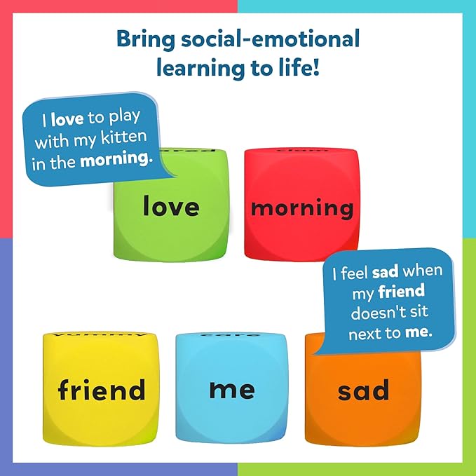 Skillmatics Conversation Cubes for Kids - 8 Foam Cubes for Social-Emotional Learning, Classroom & Back-to-School Supplies, Teacher Resources, Autism Tools, Gifts for Ages 4, 5, 6, 7 and Up