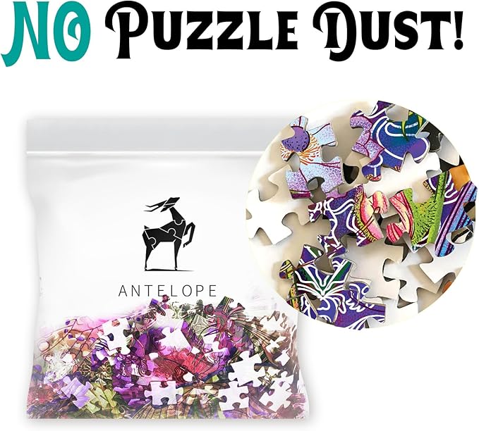 Antelope - 1000 Piece Mandala Puzzle for Adults, Mandala Morphe Jigsaw Puzzles 1000 Pieces,1000 Piece Round Puzzles, Butterfly Puzzles, High Resolution, Matte Finish, Smooth Edging, No Dust