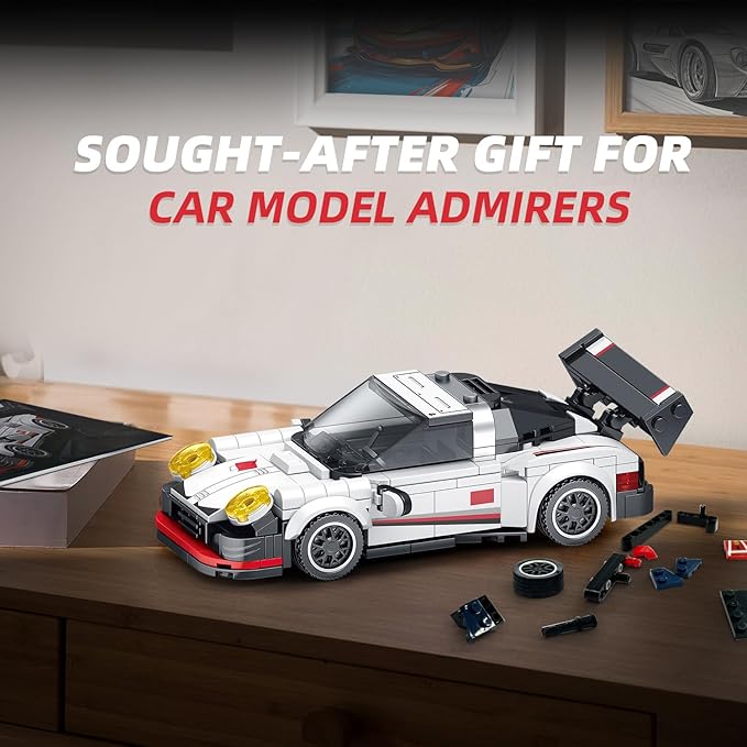 VGD Car Building Sets With Display Case, Classic Model Kits Speed Building Blocks Set, Cool Collectible Super Race Kit Birthday Gifts for Adults Sportscar Lovers Kids - 326PCS