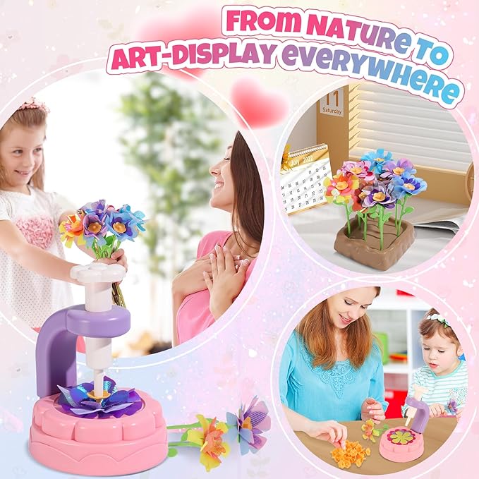 Children's DIY Handmade Set Toys, Flower Market Toys, Girls Vase Art, Suitable For 4, 5, 6, 7, 8 Years Old Toddler Girl Art And Craft, Suitable For Girls Educational Activities Birthday Gift