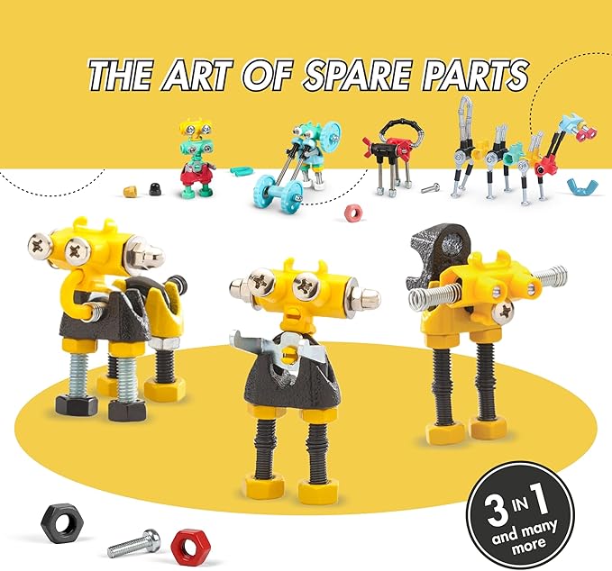 The Off Bits InfoBit Build Your Own Robot Toy Construction Set, Educational Gift STEM Activities Learning Kit, Creative Build and Play Model Kit Steam Toys for 6 7 8 9 10+ Year Old Boys & Girls