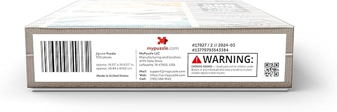 MyPuzzle Alaska: Eagle, Vintage Poster - Premium 500 Piece Jigsaw Puzzle for Adults