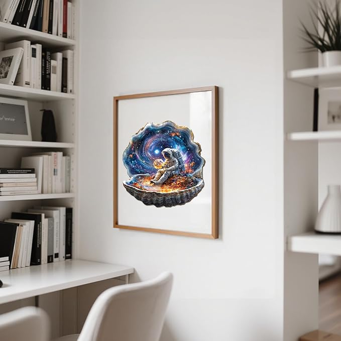 Wooden Puzzles for Adults - 200 Pieces Wooden Puzzle Shell Universe - Unique Animal Shape Wood Cut Puzzles - Eco-Friendly Home Office Decor (M-11.4 * 11.3in)