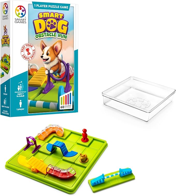 SmartGames Smart Dog: Agility Course Travel-Friendly Logic Game for Ages 7 - Adult with 60 Challenges