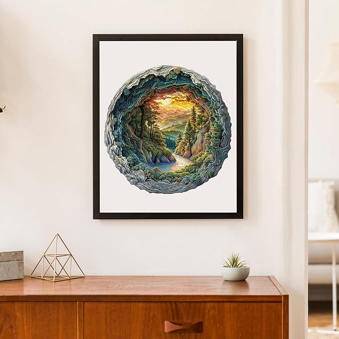 Jigfoxy Wooden Puzzle for Adults, 3D Visual Forest Wooden Jigsaw Puzzles for Adult, Unique Animal Shape Wood Cut Puzzles, Christmas Thanksgiving Gifts for Friends Family (XL-17.3 * 17.2in-505pcs)