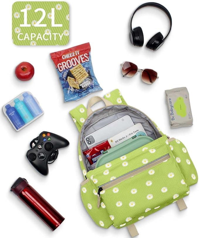 Corduroy Toddler Backpack for Boys Girls 2-5: Preschool Backpacks 13.5" H Fit Folder