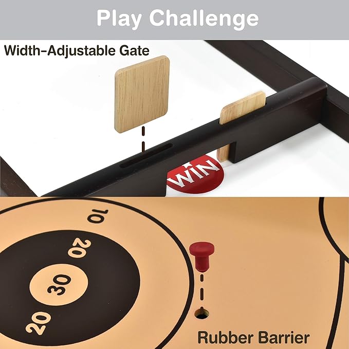 Big Shooz n TOZZ : Wooden Multi Tabletop Indoor Portable Board Games for Kids and Family