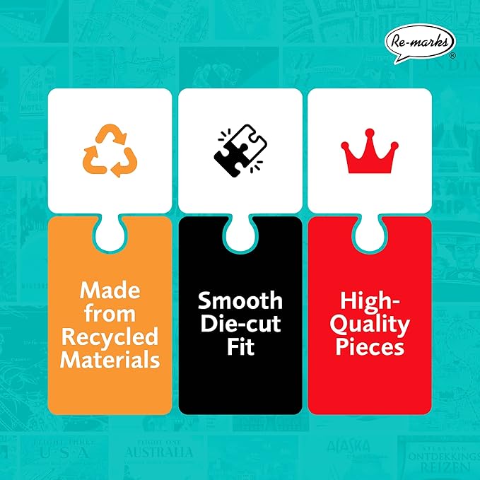 Re-Marks Vintage Atlas Puzzle, 1000-Piece Puzzle for All Ages, Fun Jigsaw Puzzle