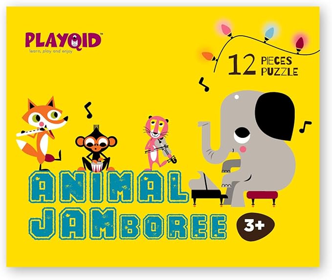 Wildlife Forest Animals Musical Instruments Jumbo Oversized Pieces Jigsaw Puzzle for Toddlers Age 2+ Kids | Children Learning Preschool Educational Toys Themed Birthday Party Favors