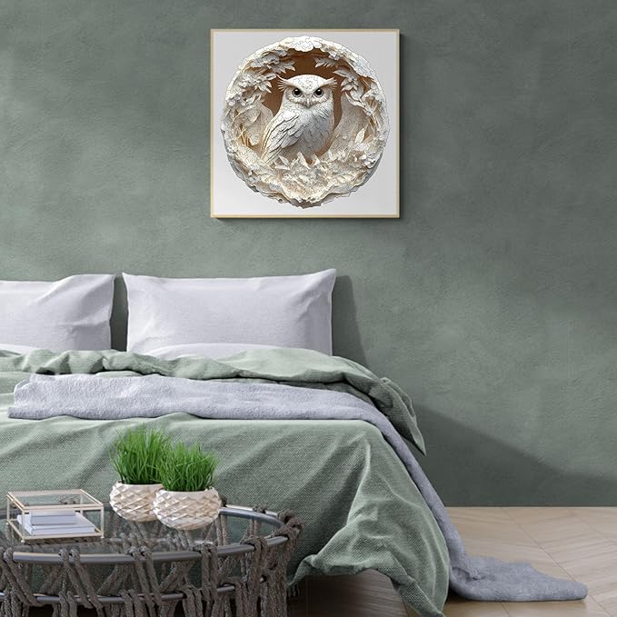 KAAYEE Wooden Puzzles for Adults, 3D Vision Effect Owl Wooden Jigsaw Puzzles, 200pcs Unique Shape Animal Wood Puzzle Adult, Fathers Birthday Family Game (M-11.4 * 11.2in)