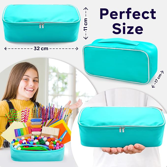 FUNZBO Arts and Crafts Supplies for Kid - Crafts for Girls Age 3, 4, 5, 6, 7, 8, 9 Years Old, Craft Kit with Pipe Cleaners, Pompoms & Craft Tools, Birthday Gifts for 4-8 Boys & Girls